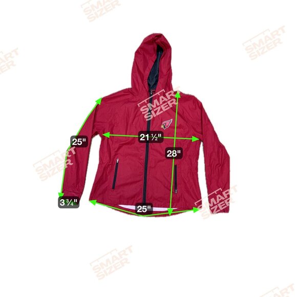 Arizona Cardinals Women Red Hooded Jacket XL NFL Team Apparel Hoodie Lightweight - Picture 6 of 8